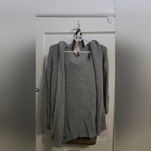 No Boundaries Gray Juniors Cardigan Sweater